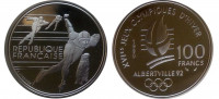 Франция 100 франков 1990 "XVI зимние Олимпийские игры в Альбервиле. Шот трек"