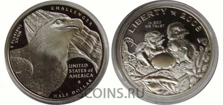  США 50 центов 2008 Птенцы американского белоголового орлана  (S - Сан-Франциско, proof) 