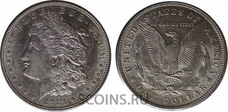 США 1 доллар 1921 Серебро 900 26,73 гр (S)
