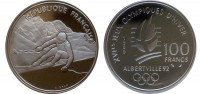 Франция 100 франков 1989 "XVI зимние Олимпийские игры в Альбервиле. Скоростной спуск"