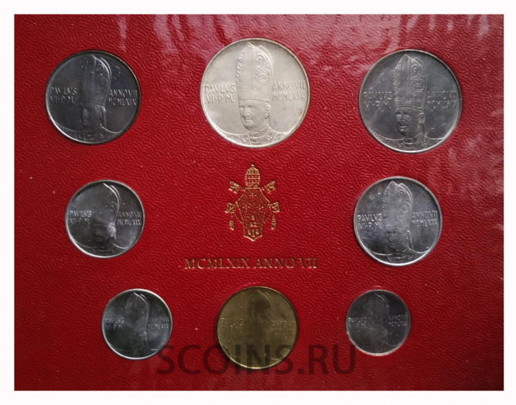 Ватикан годовой набор 1969 года (оригинальный блистер) 