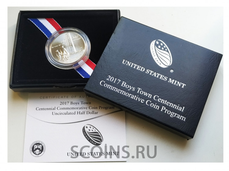 США 1/2 доллара 2017 100 лет программе помощи "Бойс Таун" (АЦ)