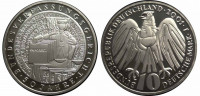 Германия 10 марок 2001 50 лет Федеральному Суду Серебро 925