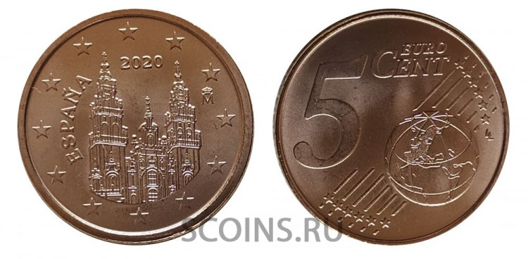 Испания 5 евроцентов 2020