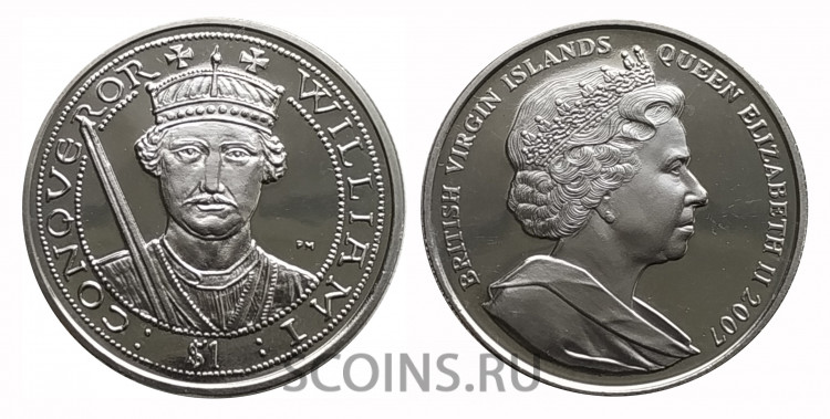 Британские Виргинские острова 1 доллар  2007 Короли и королевы Англии - Вильям I