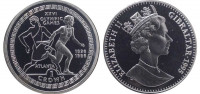 Гибралтар 1 крона 1995 XXVI Летние Олимпийские игры, Атланта 1996 -Бег Серебро 