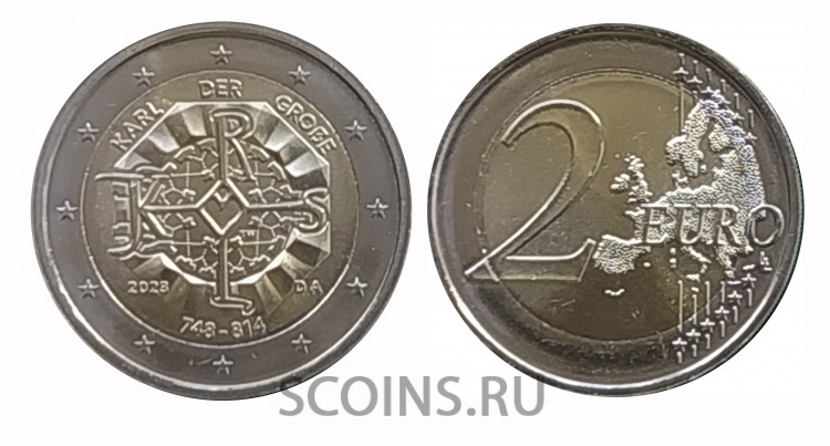 Германия 2 евро 2023 1275 лет со дня рождения Карла Великого А