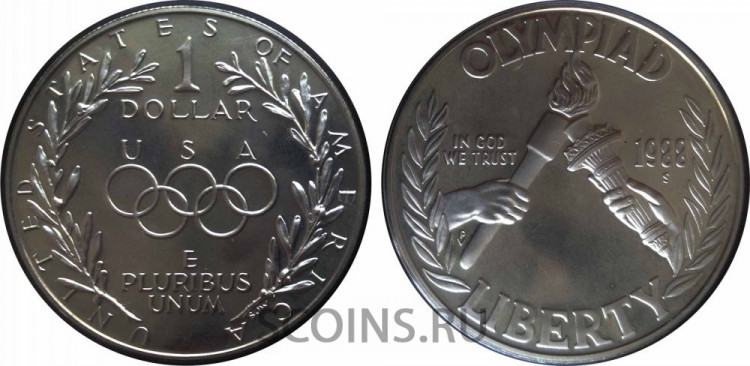 США 1 доллар 1988 "Олимпиада"