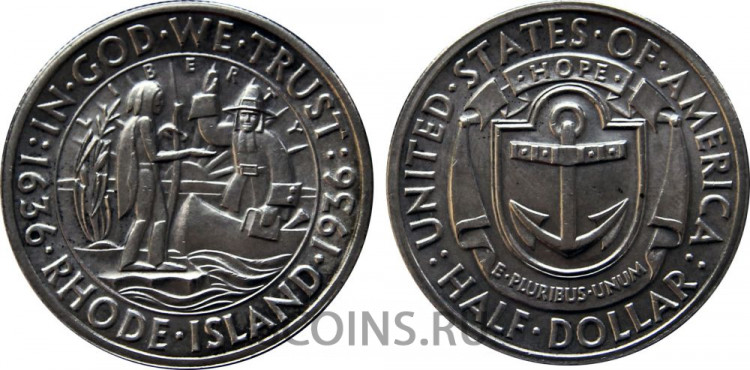 США 50 центов, 1936  Род Айлэнд