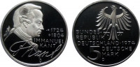 Германия  5 марок 1974 D "Кант" (proof)