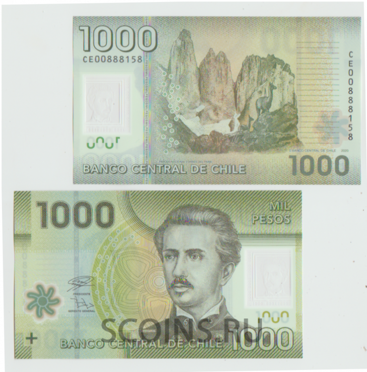 Чили 1000 песо 2020