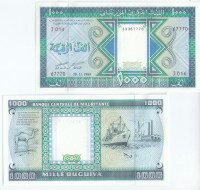 Мавритания 1000 угий 1989