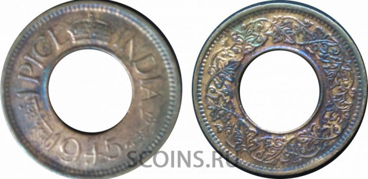 Индия 1 пайс 1943-45