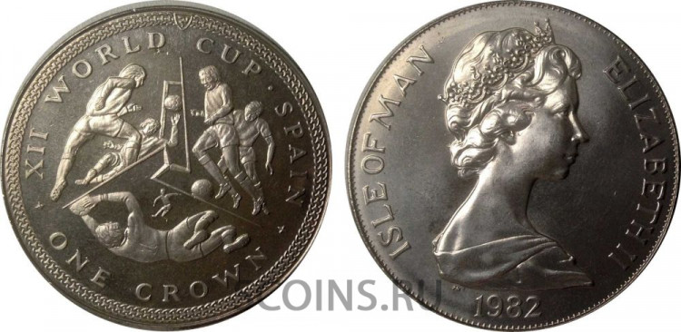 Остров Мэн 1 крона 1982 XII чемпионат мира по футболу, Испания. (2)