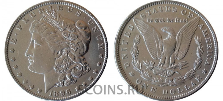 США 1 доллар 1896 Серебро 900  